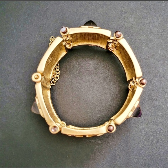 Givenchy Couture Crystal & Matte Gold Link Bracelet - Picture 5 of 7